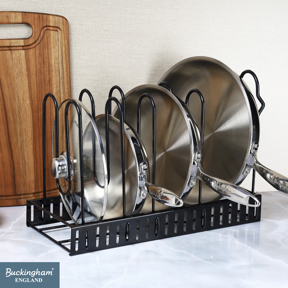 image 1 of Buckingham Multi-Function Pot & Pan Organising Rack - Black | Black