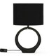 image 2 of ValueLights Tia Black Hoop Ceramic Bedside Table Lamp with a Fabric Lampshade - Bulb Included