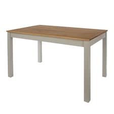Corona Linea Rectangular Solid Pine Dining Table with Antique Wax Top - Grey Wash Finish for Dining Room | Grey | Grey | Large | 1