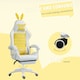 image 6 of Vinsetto Racing Style Gaming Chair with Footrest Removable Rabbit Ears, Yellow