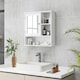image 2 of kleankin Wall Mounted Bathroom Mirror Glass Storage Cabinet Cupboard with Shelf
