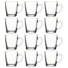 Pasabahce Coffee Glass Mugs Sleeve 340ml | Clear | 12