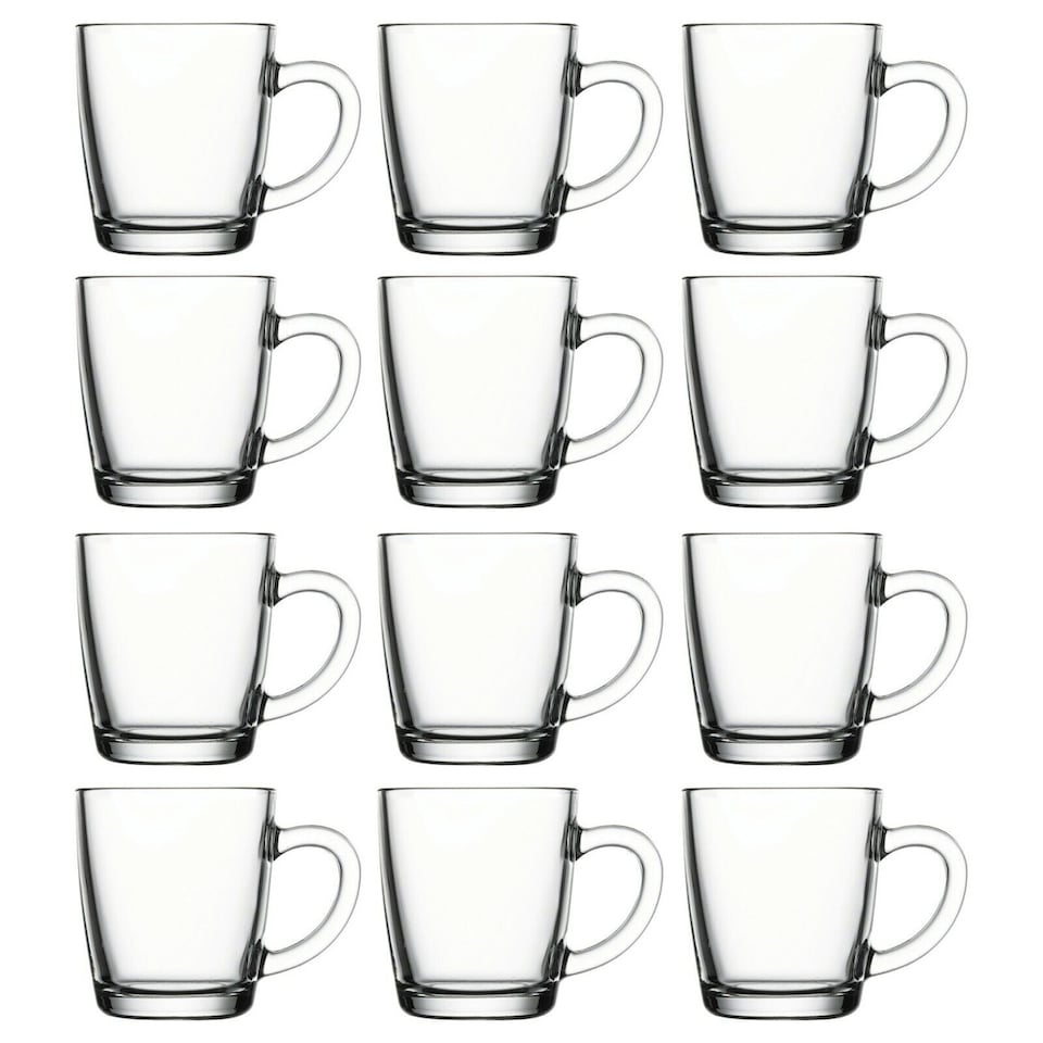 image 1 of Pasabahce Coffee Glass Mugs Sleeve 340ml | Clear | 12