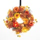 image 1 of Living and Home Large Autumn Daisy Maple Leaf Wreath Halloween Decor
