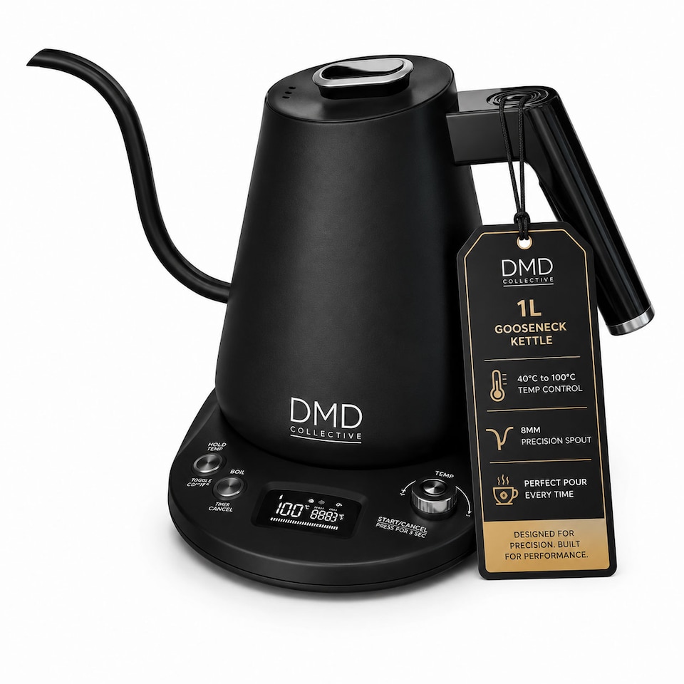image 1 of DMD Electric Gooseneck Kettle Digital Display, 8mm Spout, 40-100°C Temp Control