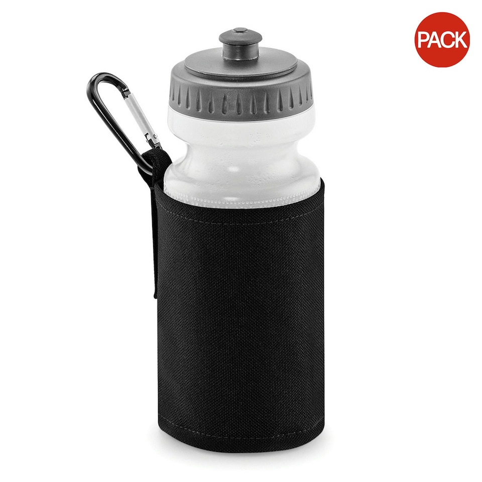image 1 of Quadra Water Bottle And Fabric Sleeve Holder (Pack of 2) - Black - One Size