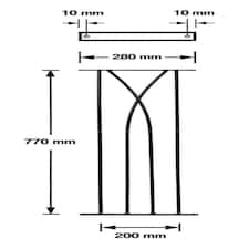 Plaza Decking Fence Panels (Pack of 2) - Solid Steel - FIts Gap of 280 mm x 770 mm High - Electro Galvanised/Black Powder Coated Black