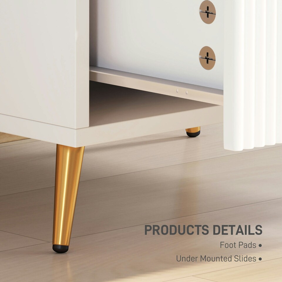 image 1 of HOMCOM Bedside Table with 2 Drawers for Bedroom, Living Room, White