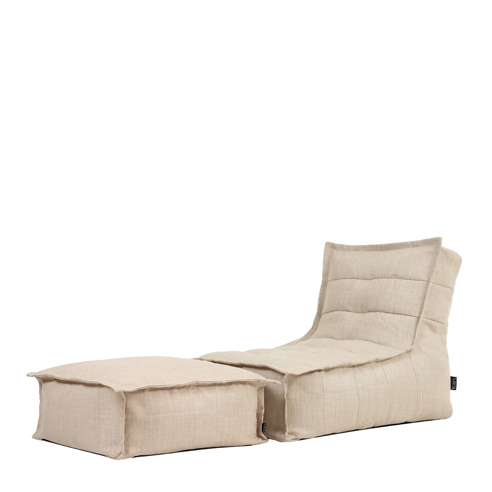 image 1 of Dolce Indoor Outdoor Bean Bag Lounger and Footstool Beige Patio Chairs | Cream | Cream | 1