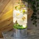 image 2 of Glass Tube Vase with White Flowers and LED Lights