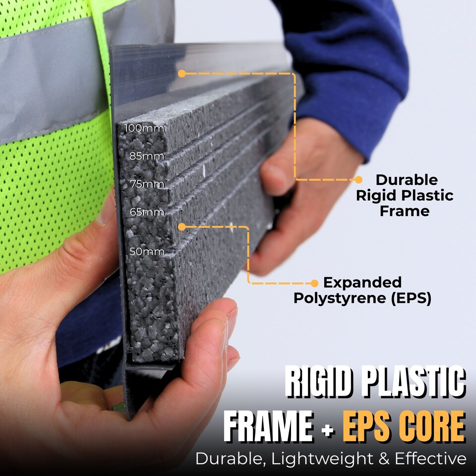 image 1 of Insulated Cavity Closer 1.2m with Adjustable EPS 50-100mm - Silver PVCu Closers