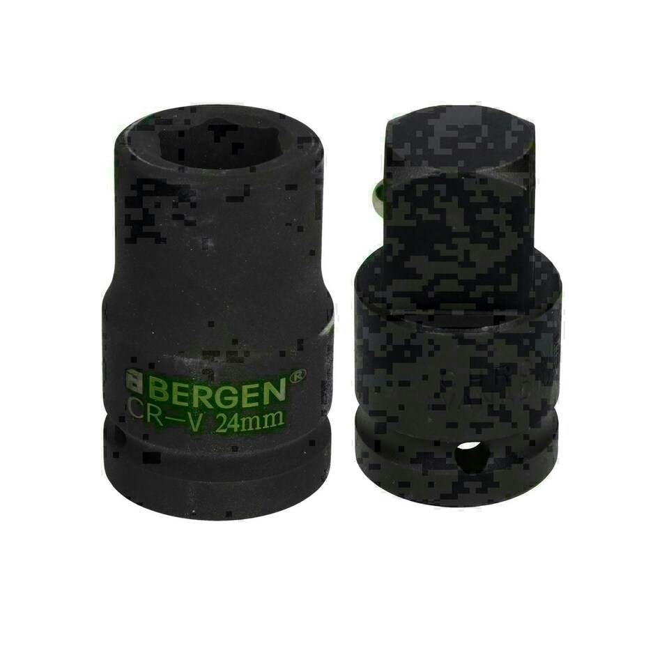 image 1 of 24mm Metric 3/4" or 1" Drive Deep Impact Socket 6 Sided With Step Up Adapter