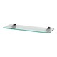 image 1 of Harbour Housewares Floating Glass Shelf - 60cm - Metallic Brackets - Bathroom Shower Storage Vanity Display Unit Shelf | Black | Black | 1