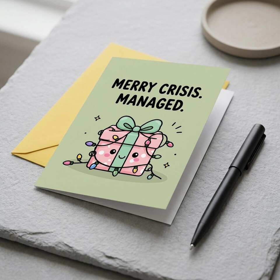 image 1 of Merry Crisis, Managed Christmas Card
