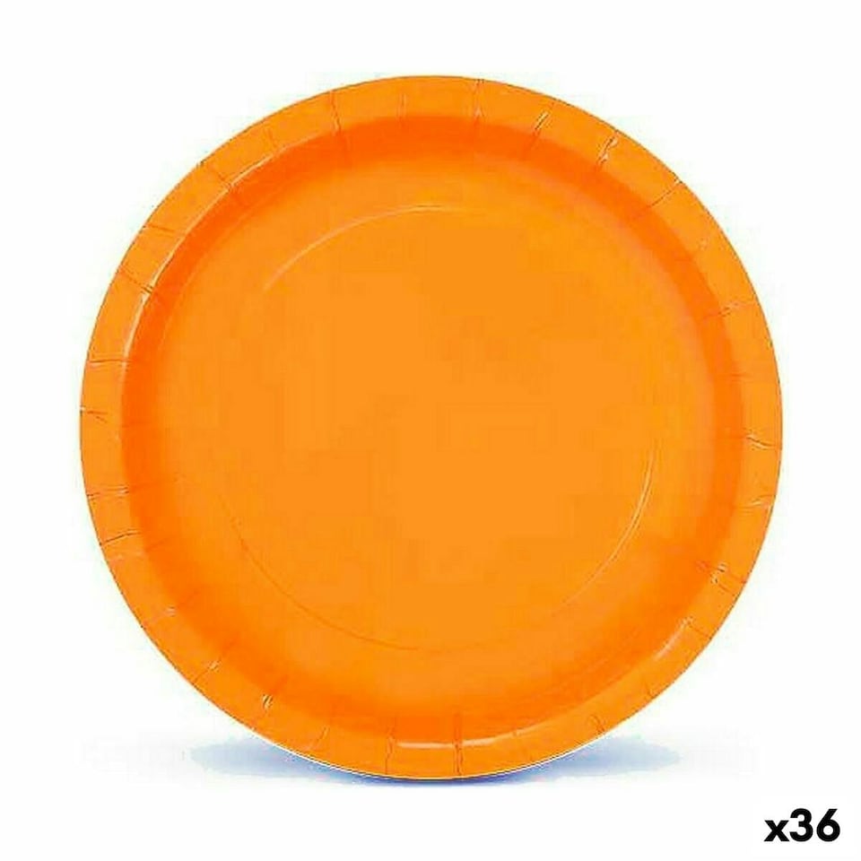 image 1 of Plate set Algon Disposable 20 cm Cardboard Yellow 10 Pieces (36 Units) N/A