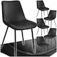 image 1 of Dining Chair Monroe - padded, velvet look, ergonomic seat, black steel legs - Set of 6 Black
