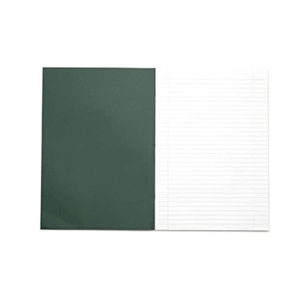 image 1 of Rhino 80 Page 8mm Lined Exercise Book Dark Green A4 - 10 Pack