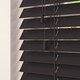 image 2 of 80cm Onyx Smooth Finish Faux Wood Venetian Blinds with Strings  (120cm Drop) | Black | Black