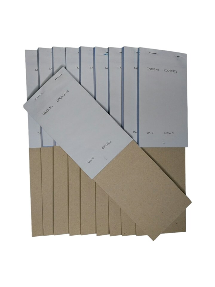 image 1 of Pack of 10 95mm x 165mm White Duplicate Carbonless Restaurants Service Pads