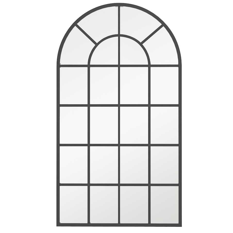 image 1 of HOMCOM Modern Arched Wall Mirror, 110  65 cm Window Mirror for Living Room, Bedroom, Black