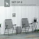 image 3 of Outsunny 2Pcs Outdoor Patio Folding Chairs, Portable Garden Loungers Grey