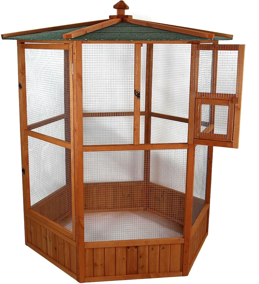 image 1 of Actiaspet Large Wooden Aviary for Birds & Small Animals | 1500 x 1500 x 1600 mm