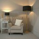 image 2 of ValueLights Victoria Traditional Light Wood Candlestick Table Lamp with Black Drum Shade - LED Bulb Included