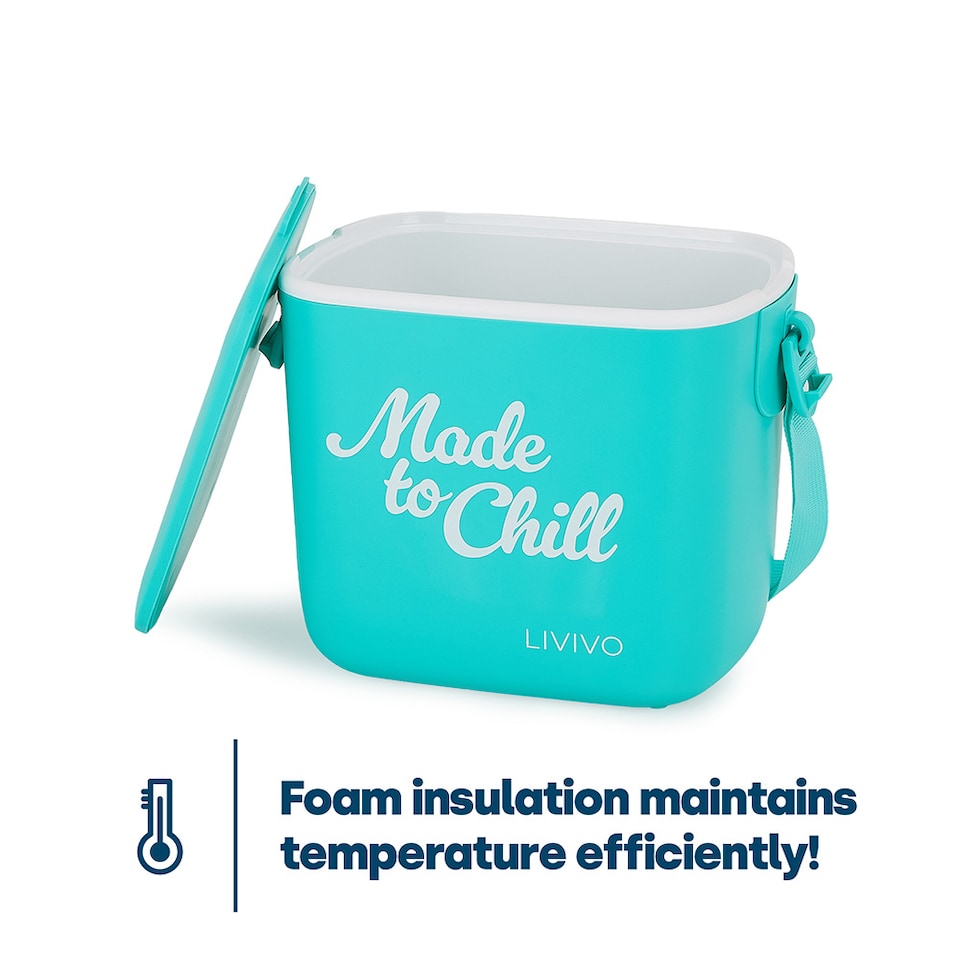 image 1 of LIVIVO Cool Box 5L Lightweight Portable Foam Insulation Carrying Strap - Turquoise
