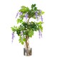 image 1 of Artificial 110cm Purple Wisteria Tree with Silver Metal Planter