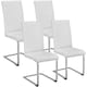 image 1 of Dining Chairs - cantilevered, high backrest, flat steel frame | White | white | 4
