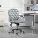 image 2 of Vinsetto Office Chair Velour Diamond Tufted Padded Ergonomic 360° Swivel Grey