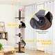 image 7 of PawHut Floor to Ceiling Cat Tree 5-Tier Climbing Tower Scratching Post Brown
