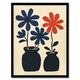 image 1 of Simple Red Daisy Flowers Pots Folk Art Mattise Black Framed Wall Art Print A4