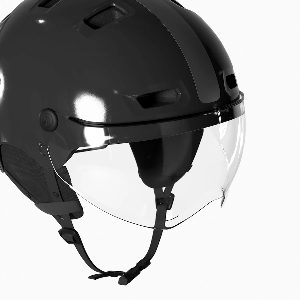 image 1 of Decathlon City Cycling Helmet with Visor 580