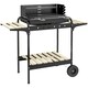image 1 of Outsunny Charcoal Barbecue BBQ Grill Trolley W/ 5-level Grill Height Ash Catcher