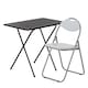 image 1 of Harbour Housewares Wooden Folding Desk & Chair Set - Black/White | Black | Black/White