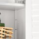 image 8 of SoBuy BZR13-W,Slim Bathroom Storage Cabinet with 2 Shelves & 2 Shutter Doors | White | White | 1