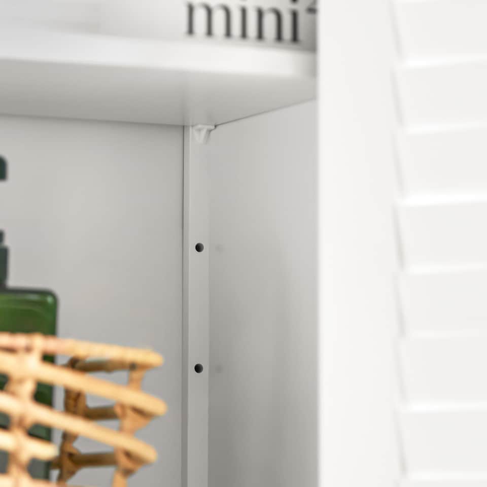image 1 of SoBuy BZR13-W,Slim Bathroom Storage Cabinet with 2 Shelves & 2 Shutter Doors | White | White | 1