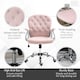 image 5 of Vinsetto Office Chair Velour Diamond Tufted Padded Ergonomic 360° Swivel Pink