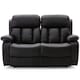 image 2 of Chester 2 Seater Electric High Back Bonded Leather Recliner Sofa (Black)