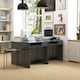 image 2 of HOMCOM Compact Computer Table w/ Keyboard Tray Drawer Study Office Work, Grey