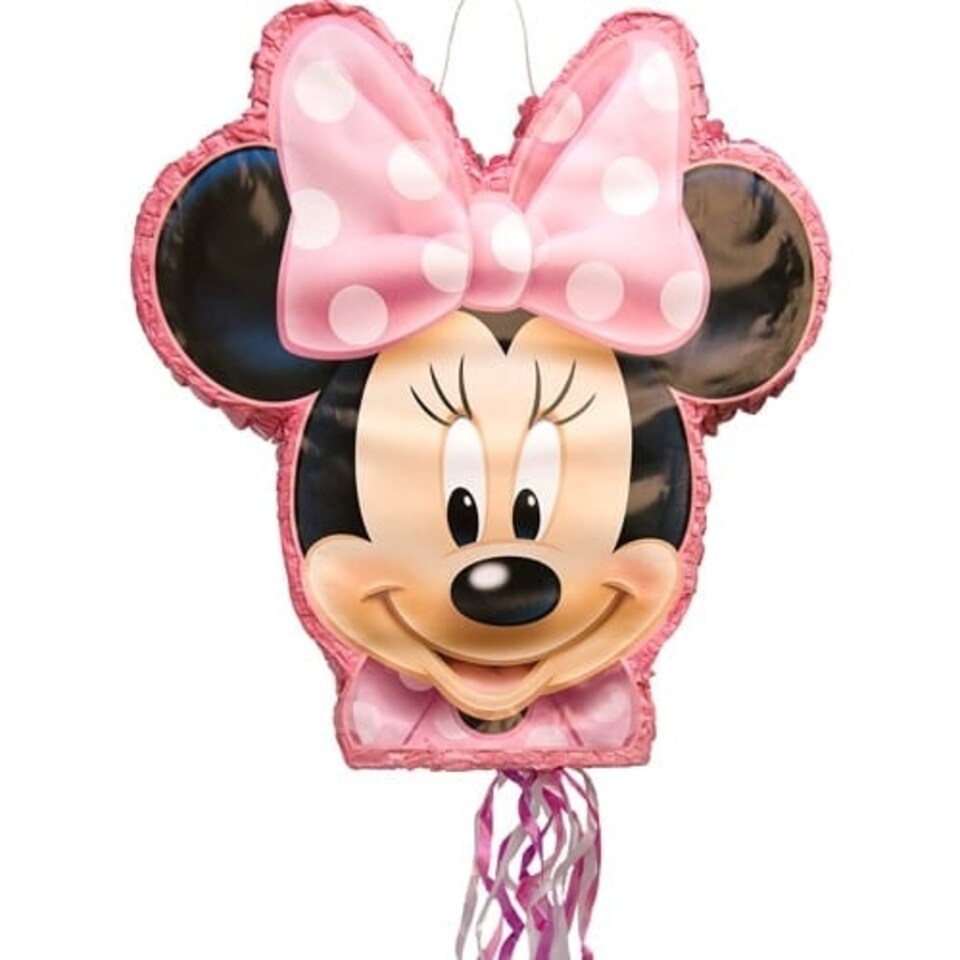 Minnie Mouse Shaped 3D Pull String Pinata 51cm