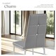 image 5 of Dining Chair Set - high backrest, slim steel legs & rhinestone highlights - Set of 8 Grey