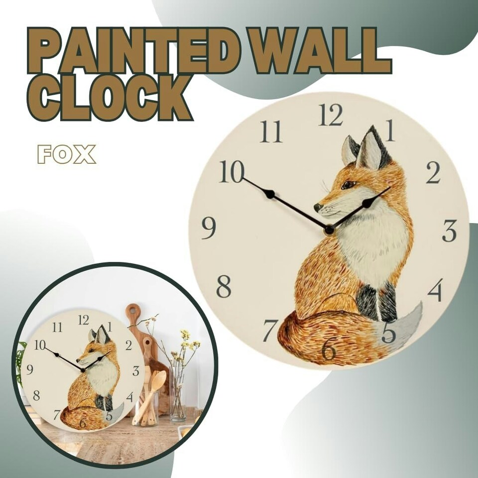image 1 of Marco Paul Fox 30cm Clock and Thermometer White