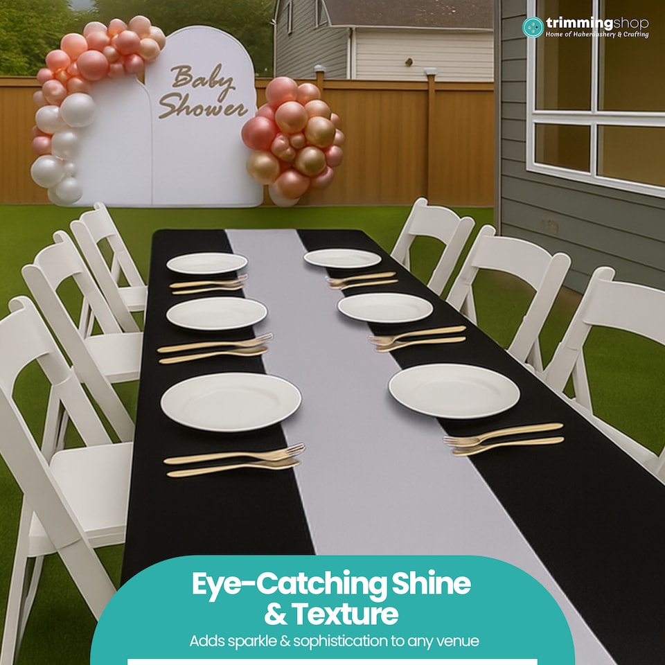 image 1 of Satin Table Runner for Dining Table - 11 x 108 Inch