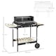 image 7 of Outsunny Charcoal Barbecue BBQ Grill Trolley W/ 5-level Grill Height Ash Catcher