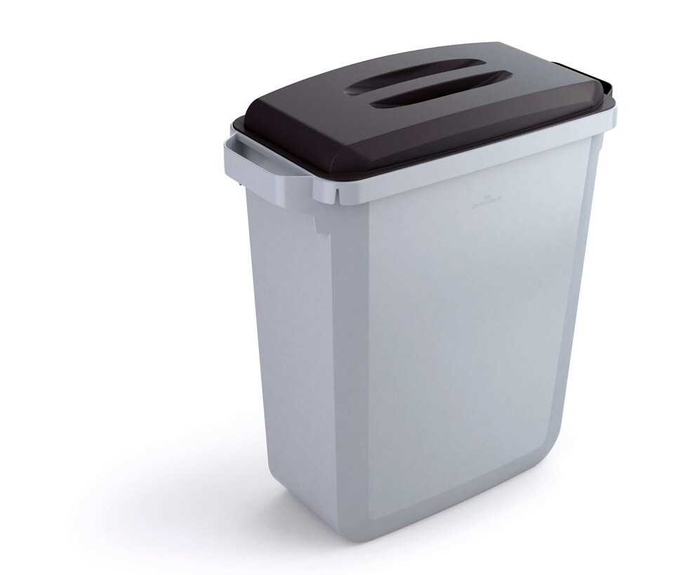 image 1 of Durable 60L Waste Bin Grey | Rectangular Recycling Bin | Food Bin | DURABIN | Grey