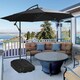 image 2 of Outsunny 7.5kg Parasol Base w/ Wheels Water and Sand, Up to 100kg Black
