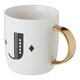 image 2 of Interiors By Premier Diamond Deco J Letter Monogram Mug,Reusable Coffee Cup,White Glazed Travel Mug,Gold Finish Personalized Cup