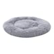 image 1 of Living and Home Calming Round Donut Plush Dog Cuddler Bed | Grey | Light Grey